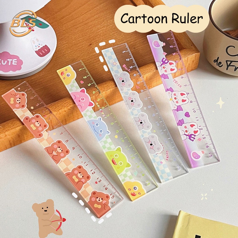 Thước Đo Chiều Dài Đa Năng Họa Tiết Gấu Thỏ Dễ Thương Kích Thước Nhỏ Gọn