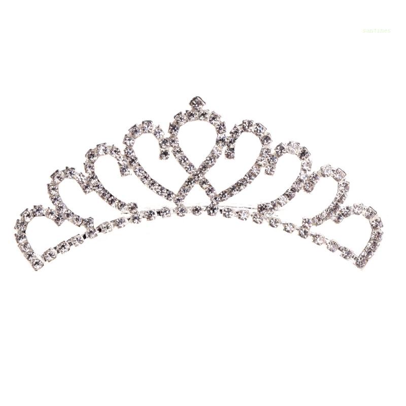 Lược Cài Tóc Hình Trái Tim Đính Đá Cho Cô Dâu