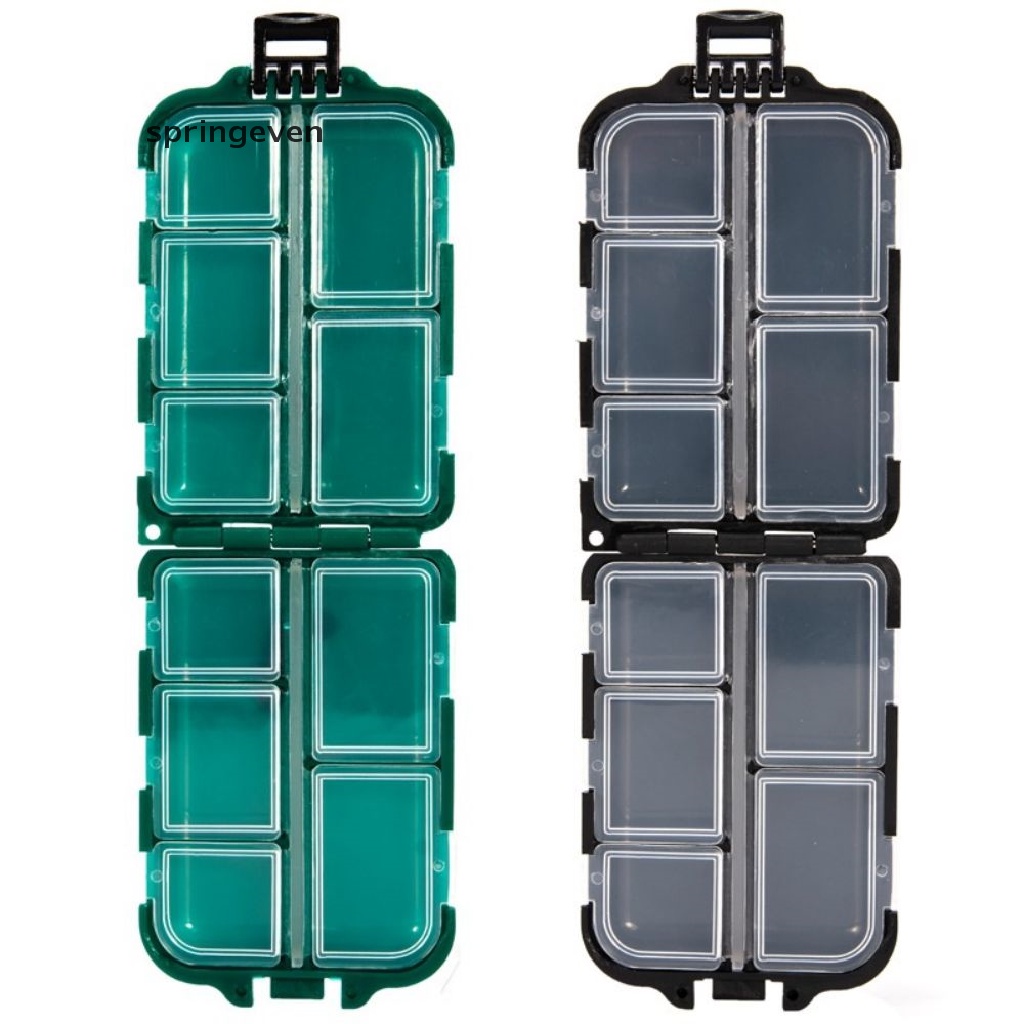 1 Hộp Đựng Mồi Câu Cá Mini 10 Ngăn Bằng Nhựa Trong Suốt Chống Thấm Nước