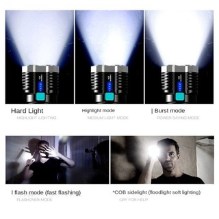 Quad-Core Bright LED Flashlight Strong Light Rechargeable Super Bright