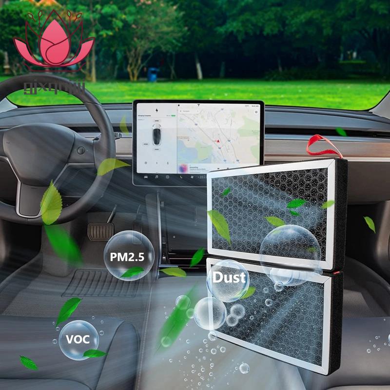 Set 2 Bộ Lọc Không Khí Carbon Hoạt Tính Cho Tesla Model 3 Model Y 2016-2022 A / C HEPA PM2.5