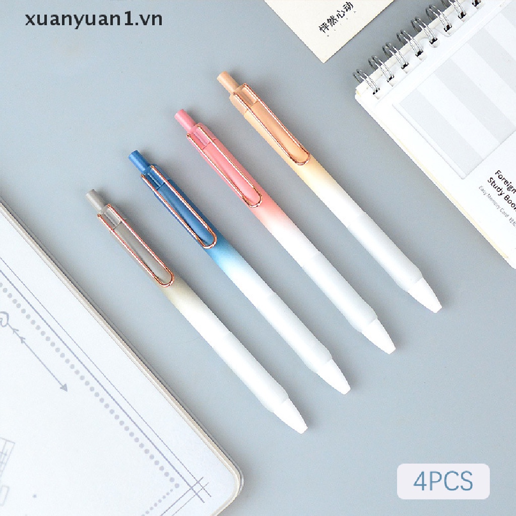 Set 4 Bút Bi Mực Đen Ngòi 0.5mm Có Thể Thu Gọn Tiện Dụng