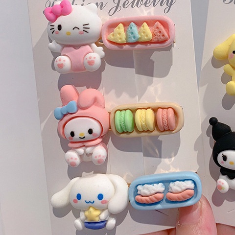 Kẹp Tóc Mái Bên Hông Họa Tiết Hoạt Hình Sanrio Màu Kẹo Ngọt