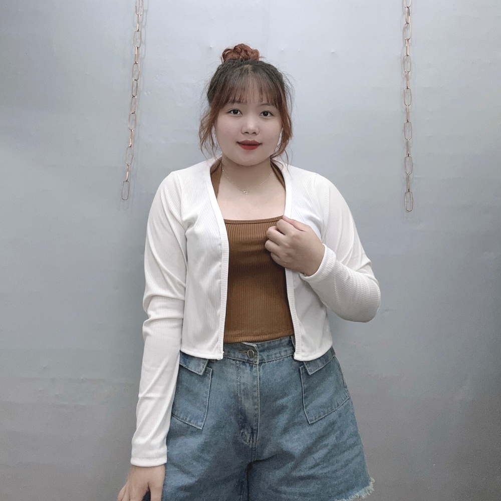 Áo khoác cardigan bigsize nữ thun gân cao cấp, Áo khoác ngoài dnags lửng Chuppy 58-95kg BIGSIZE CÔ NHỎ G116 | BigBuy360 - bigbuy360.vn