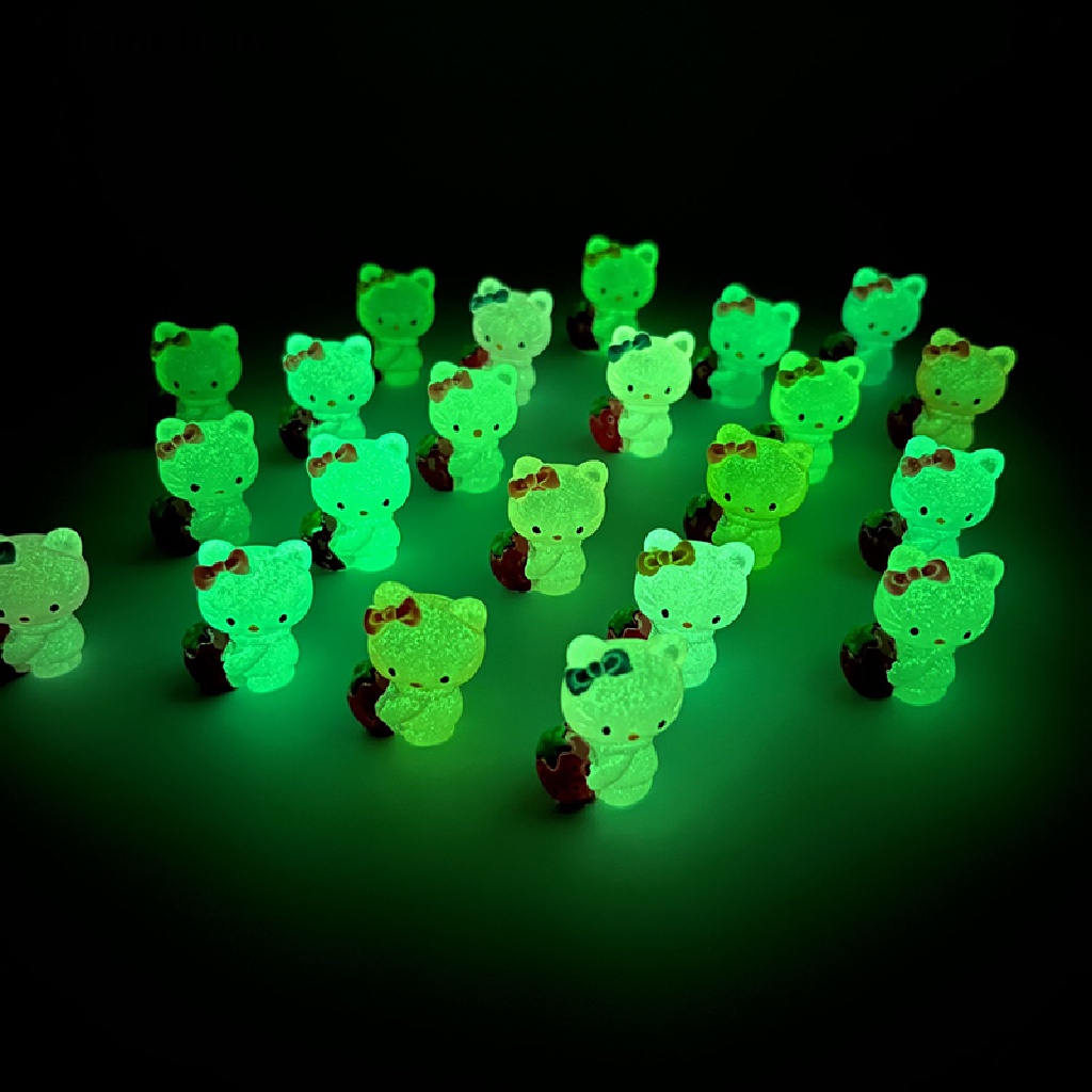 1 Đồ trang trí Chú Mèo Hoạt Hình Phát Sáng Bằng Nhựa Resin Trang Trí Tiểu Cảnh