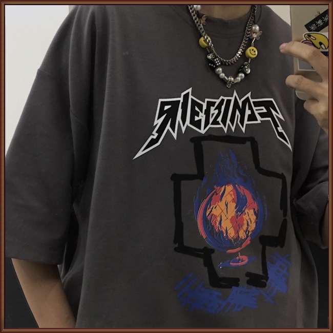 Áo Thun Tay Ngắn Cổ Tròn Thoáng Khí Thoải Mái In Chữ Thời Trang Mùa Hè Cho Cặp Đôi