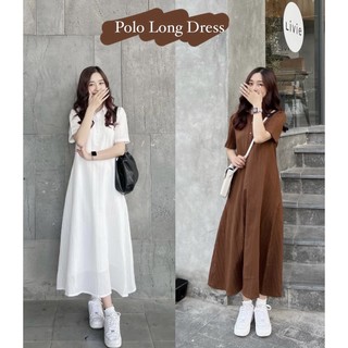 Đầm polo dáng dài kèm váy 2 dây lụa (ảnh thật)