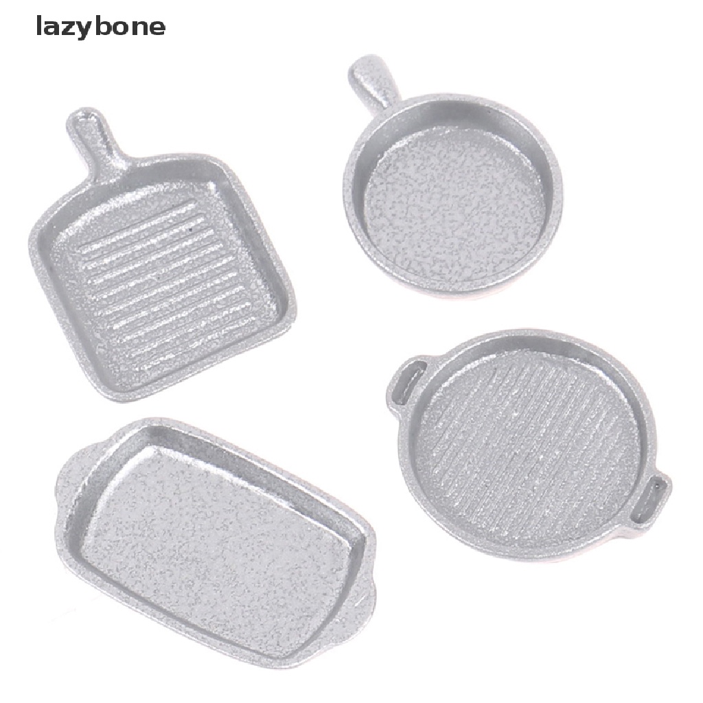 Set 4 Chảo Nấu Ăn Mini Tỉ Lệ 1: 12 Dành Cho Nhà Búp Bê