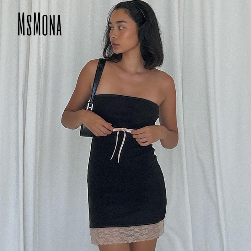 Đầm Không Tay Hở Vai Màu Trơn Dáng Ôm Thời Trang 2023 Dành Cho Nữ