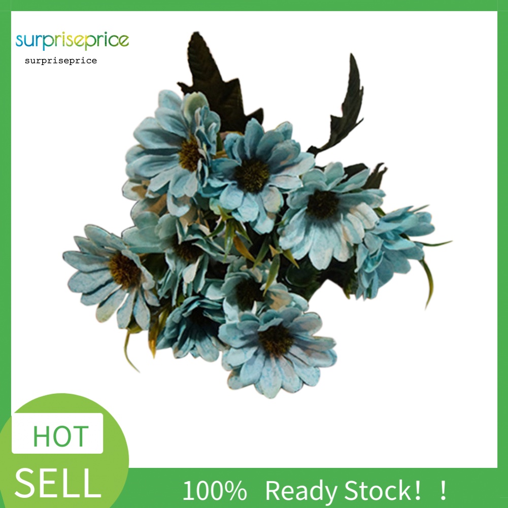 1 Bó / 10 Đầu / 5 Nhánh Hoa Cúc Nhân Tạo Trang Trí Nội Thất