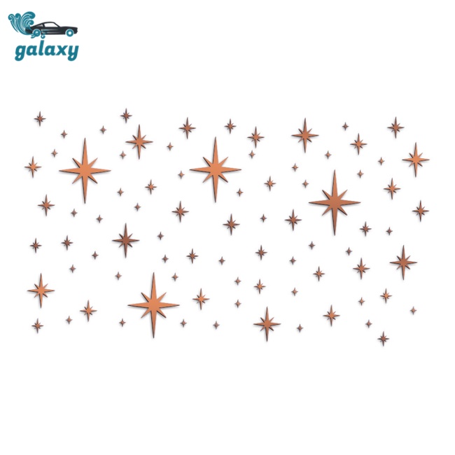 Galaxy Bộ 82 Miếng Dán Tường Tráng Gương Bằng Acrylic Chống Thấm Nước Hình Ngôi Sao Xinh Xắn Trang Trí