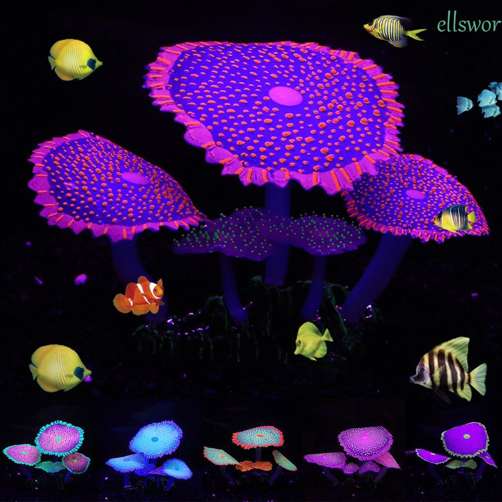 Cây Nấm Nhân Tạo Bằng Silicon Dễ Thương Dùng Trang Trí Bể Cá