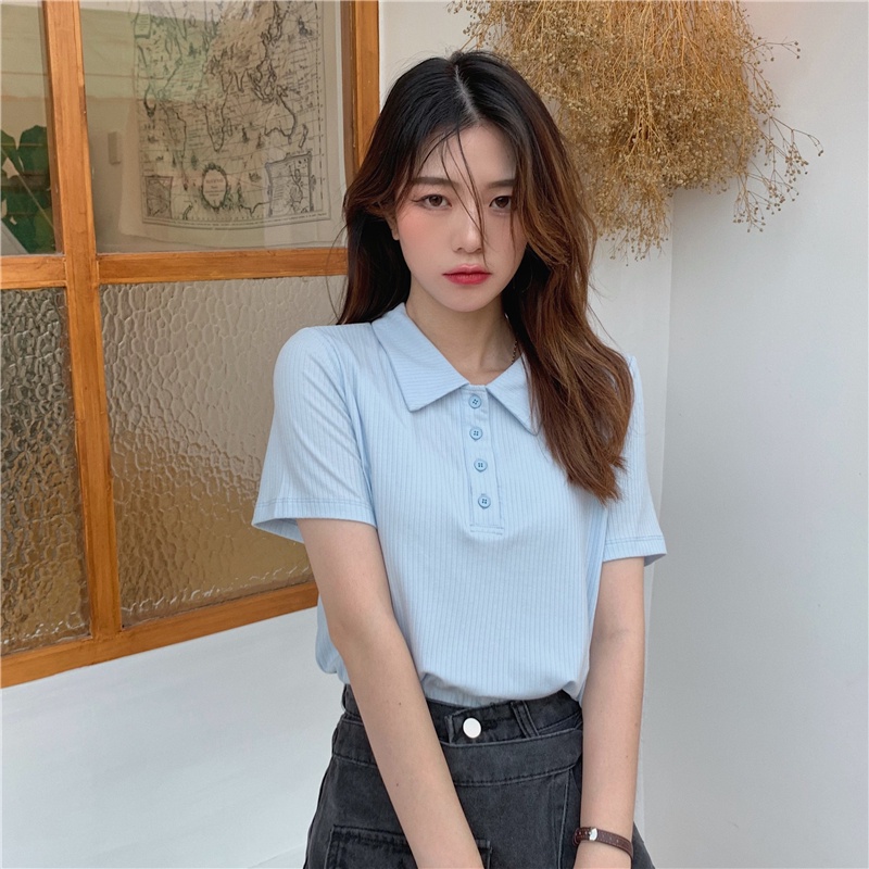 Áo polo thể thao SUXI tay ngắn dáng rộng thời trang mùa hè cho nữ