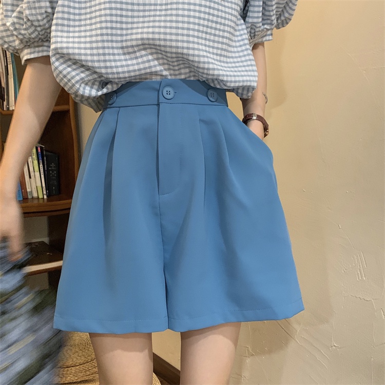 SUXI Bộ Áo Cổ Thuyền Tay Phồng Cổ Tròn + Quần Short Yếm Ống Rộng Phong Cách Vintage Thời Trang Mùa Hè Cho Nữ