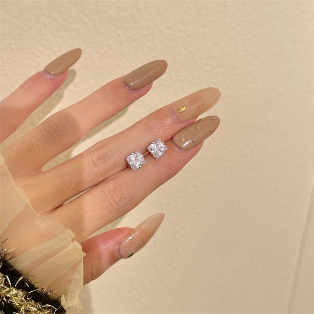 Khuyên Tai Hình Vuông Phong Cách Hàn Quốc Cổ Điển Tinh Tế