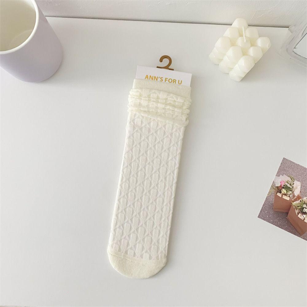 Dyruidoj Vớ Thủy Tinh Phối Lụa Thủy Tinh Trong Suốt Thấm Hút Mồ Hôi Thoáng Khí Dễ Thương Tươi Mới Đáng Yêu Thời Trang