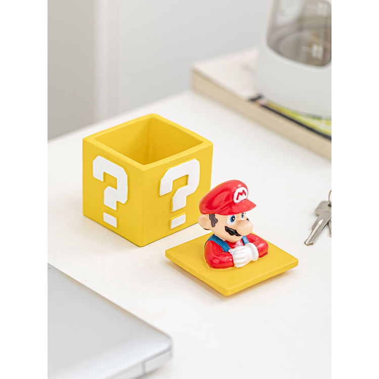 Hộp Đựng Trang Sức / Nhẫn / Đồ Dùng Để Bàn Hình Lọ Câu Hỏi Hoạt Hình Mario Dễ Thương Dùng Làm Quà Tặng