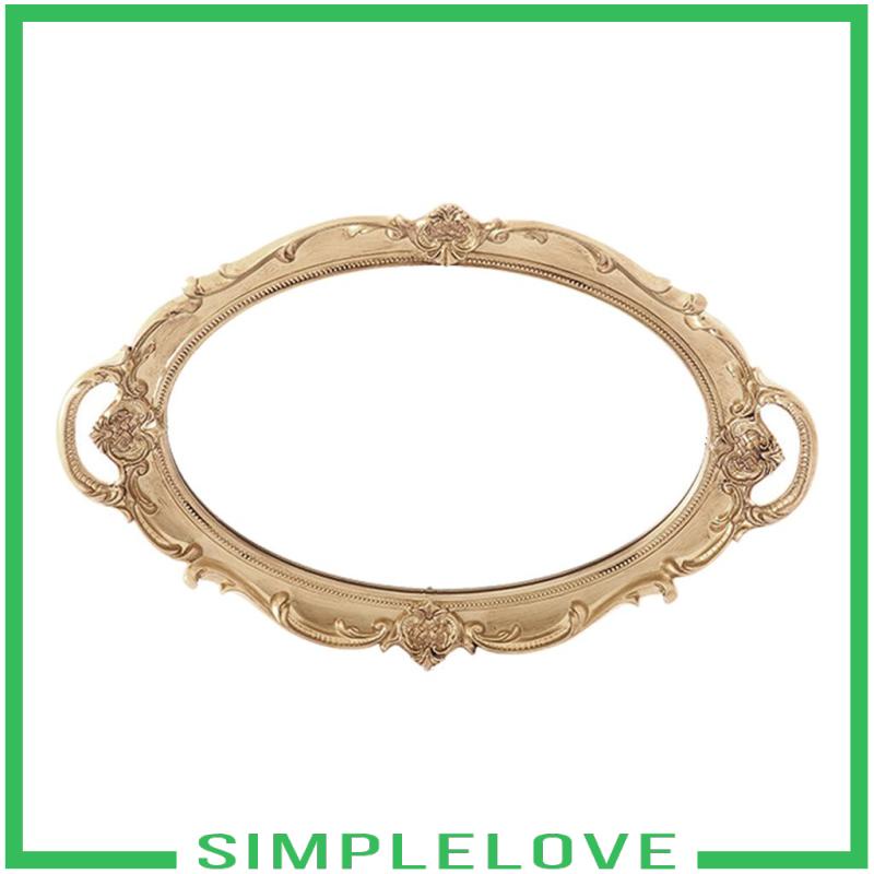 Khay Đựng Đồ Trang Sức / Nước Hoa Có Gương Trang Điểm Phong Cách Retro