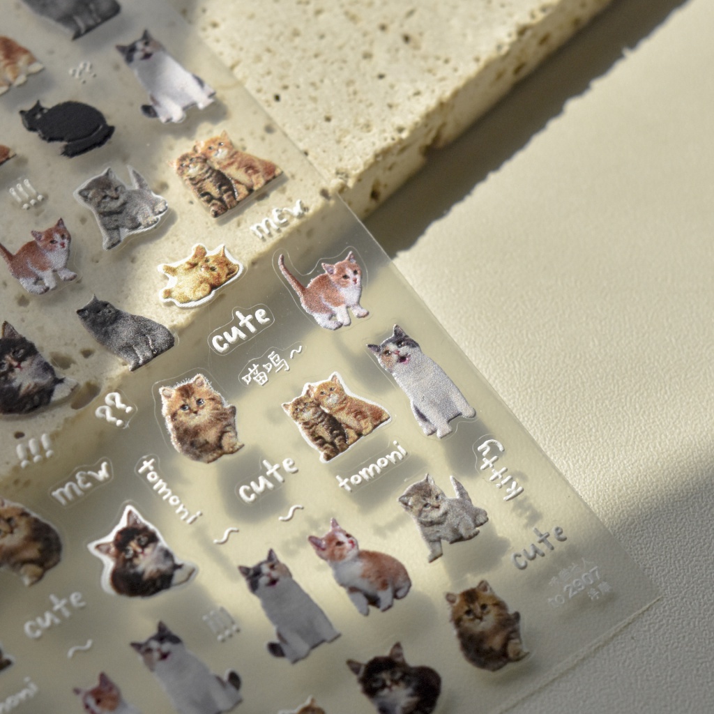 Miếng Dán Trang Trí Móng Tay 5D Hình Mèo Phong Cách Nhật Bản to2907