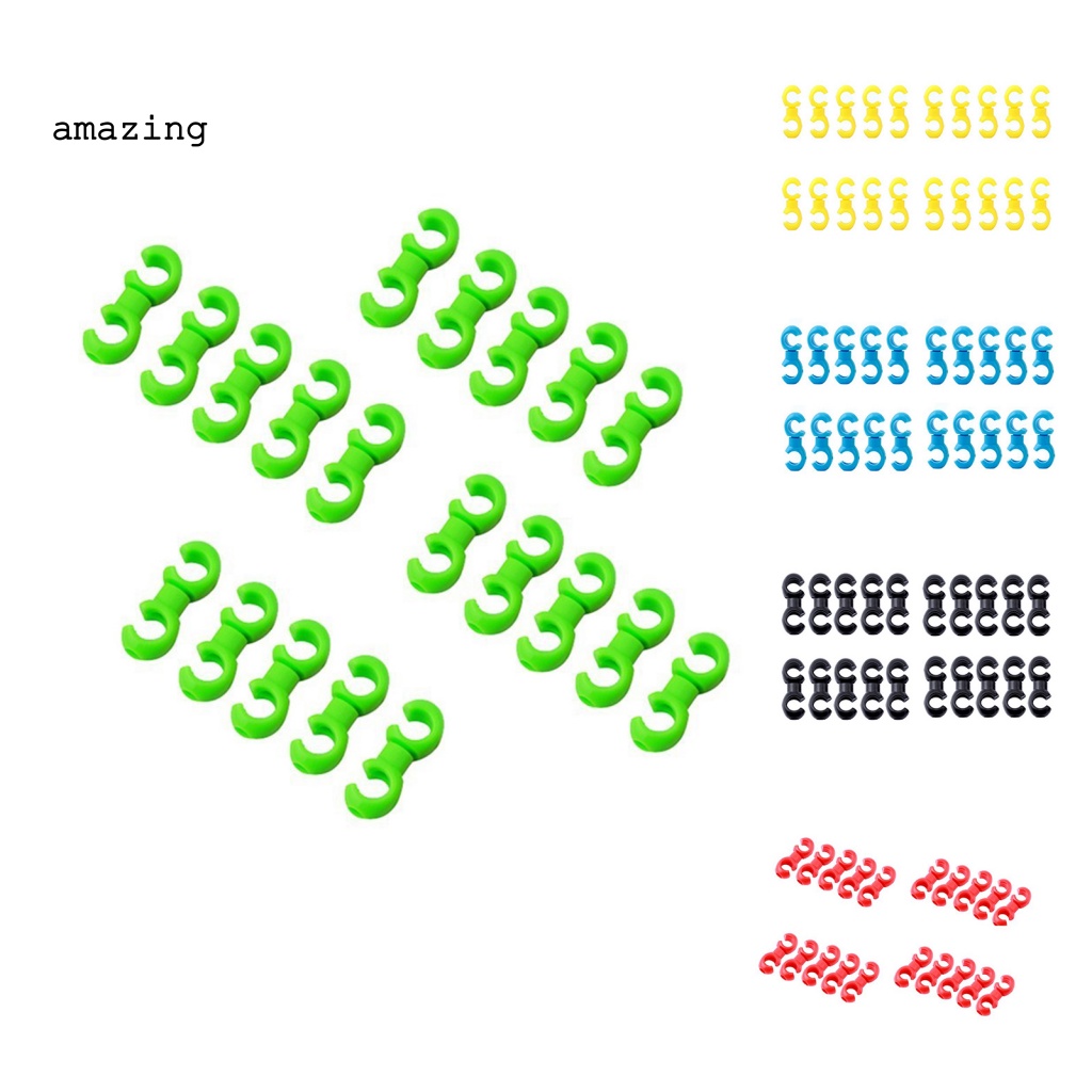 Bộ 20 Kẹp Dây Cáp Xe Đạp Hình Chữ S Nhiều Màu Có Thể Xoay Được