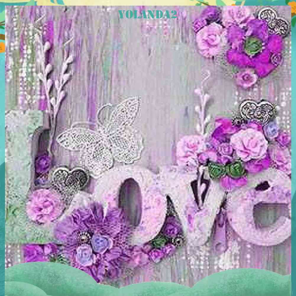 Bộ Tranh Đính Đá Toàn Bộ Họa Tiết Trái Tim Độc Đáo Trang Trí Nhà Cửa