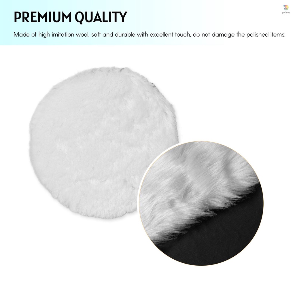 Bộ 6 Đĩa Mài Đánh Bóng Bằng Len 6 Inch Kèm Bộ Chuyển Đổi M14 Chuyên Dụng Chất Lượng Cao