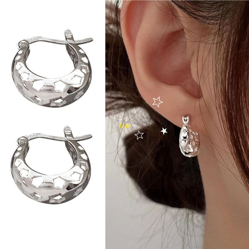 1 Đôi Bông Tai Hình Ngôi Sao Năm Cánh Thiết Kế Cao Cấp Trọng Lượng Nhẹ Handmade Thời Trang Cho Nữ