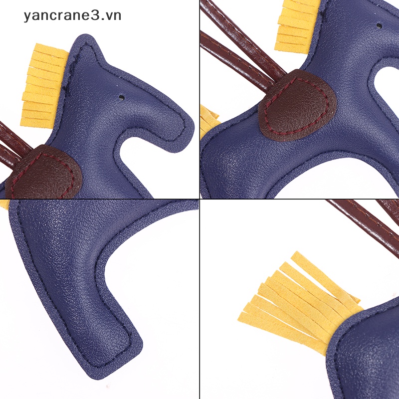 Móc Chìa Khóa Bằng Da PU Handmade Họa Tiết Ngựa 3.vn {yancrane3}
