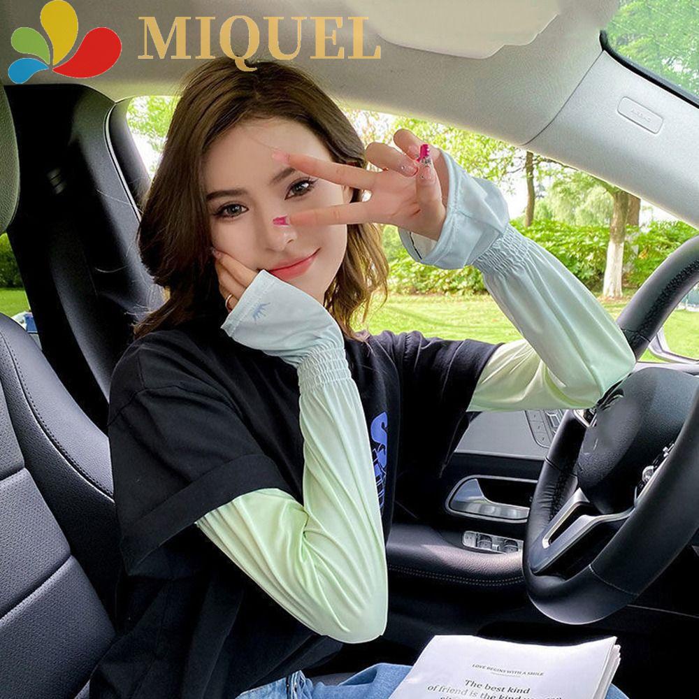 Găng Cánh Tay Chống Nắng Tia UV Bằng Lụa Lạnh Hình Vương Miện Cho Nữ