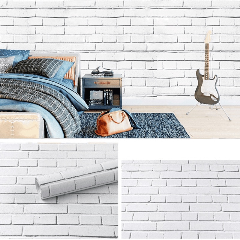 Sỉ 10 Cuộn 10 Mét Giấy Dán Tường Decor Quán Siêu Chất Khổ 45cm Có Keo Sẵn