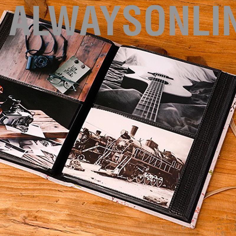 Alwaysonline 6in Picture Album 200 Photos Large Capacity Fashion Cover with Elastic Band for Wedding Anniversary