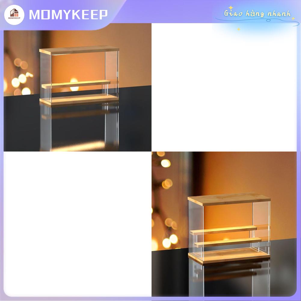 MOMYKEEP Đồ Chơi Acrylic Kệ Trưng Bày Hộp Bảo Quản Trong Suốt Dày Cho Búp Bê Bằng Tay Có Cửa Trượt