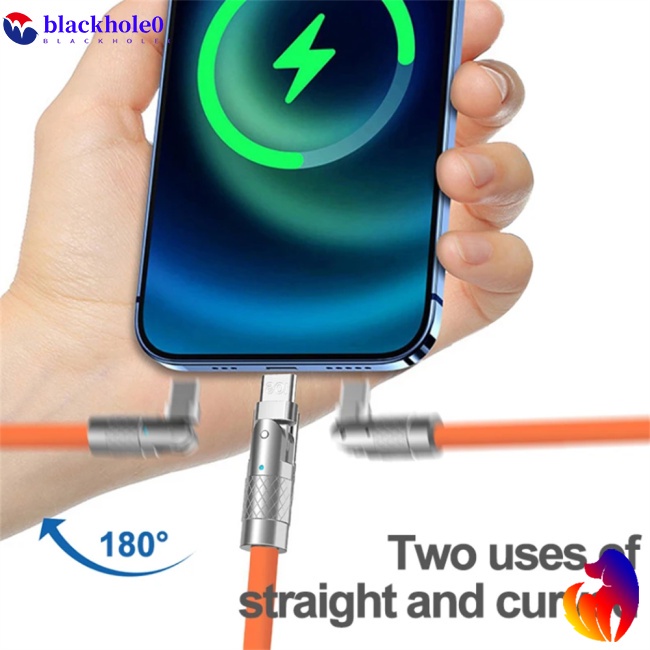 Dây Cáp Sạc Nhanh 120w 6A Type C 180 Có Đèn Led Dành Cho Điện Thoại