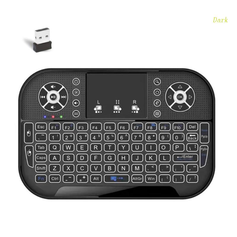 Bàn PhíM Mini Dark A8 2.4G + ChuộT Bay Bluetooth Không Dây TíCh HợP ĐầU NhậN USB Cho TV B