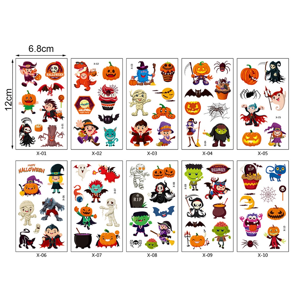 Set 10 Hình Xăm Dán PVC Hiệu Ứng Ánh Kim Độc Đáo DIY