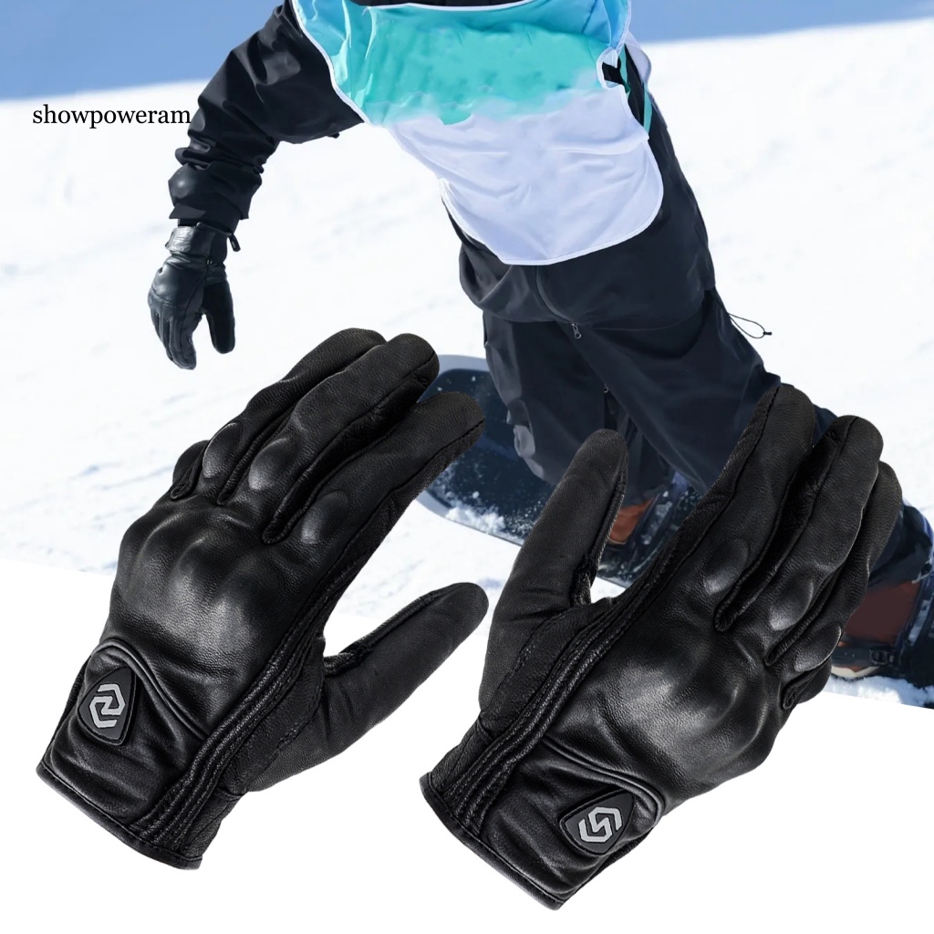 1 Đôi Găng Tay Giả Da Chống Va Chạm Màu Trơn Dùng Khi Đạp Xe