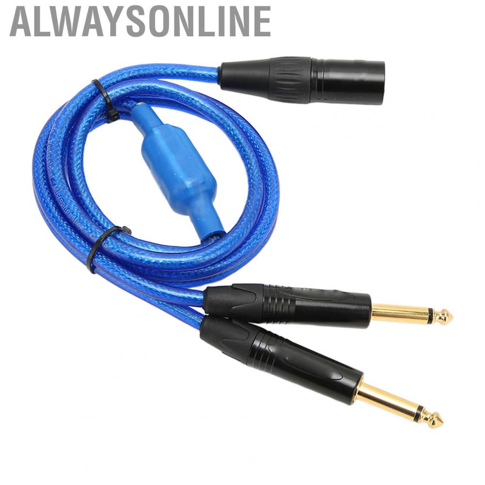 Alwaysonline XLR To Dual 6.35mm Cable  Male 1/4 Inch Plug and Play Professional for Microphone KTV Amplifiers