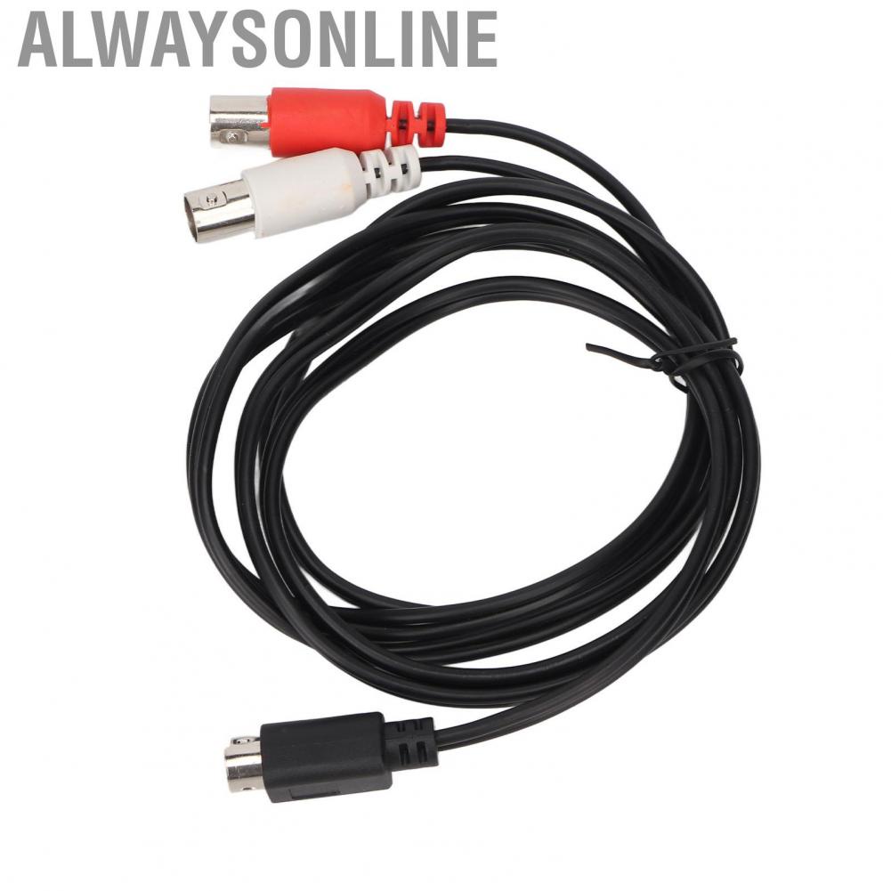 Alwaysonline MINI DIN 4 Pin to 2 BNC Cable Flexible 4PIN Male 2BNC Female Y Splitter Video Adapter 4.9ft cable audio