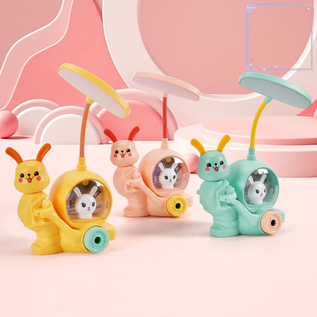 Đèn Đọc Sách Để Bàn Siêu Sáng Thiết Kế Ống Bút Hoạt Hình 2 Trong 1 Có Thể Sạc Lại