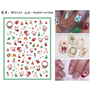 Sticker noel dán móng tay nail Ảnh thật