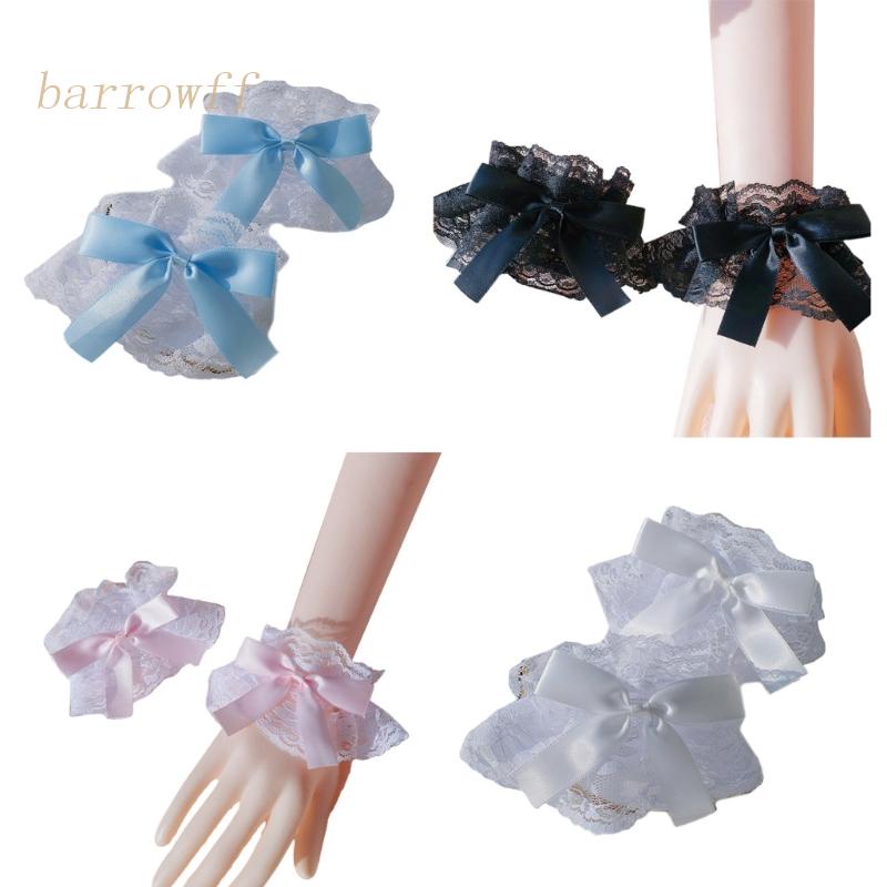 Brroa Vòng Tay Ren Trang Trí Nơ Xếp Ly Giả Cho Nữ