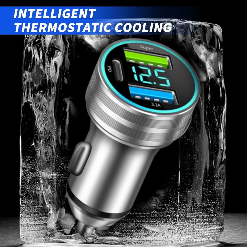 SEAMETAL Tẩu Sạc Hai Cổng USB 12V 66W QC3 PD Tiện Dụng Cho iphone Huawei Xiaomi OPPO