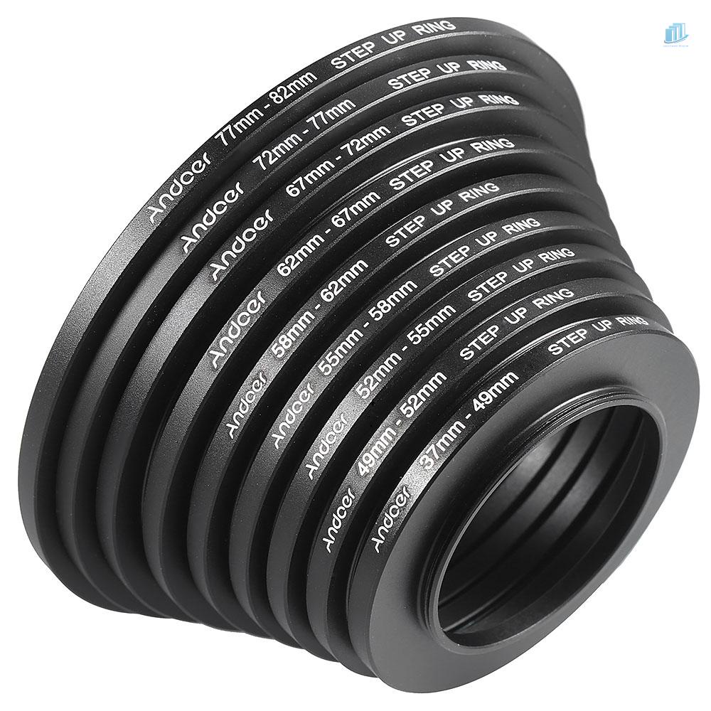 ANDOER Bộ 18 Vòng Kim Loại Lọc Ống Kính Máy Ảnh 37-49 - 52-55 - 58-62 - 67-72 - 77-82mm