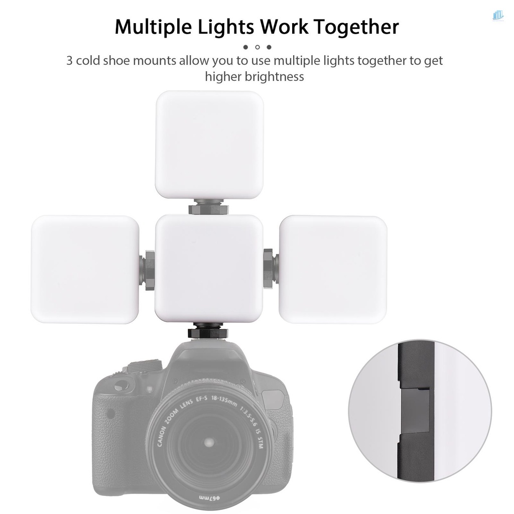 Đèn LED Chiếu Sáng Video Bỏ Túi Hai Màu Nhiệt Độ 2500K-6500K CRI95 + Tích Hợp 3 Đế Gắn Máy Quay Video