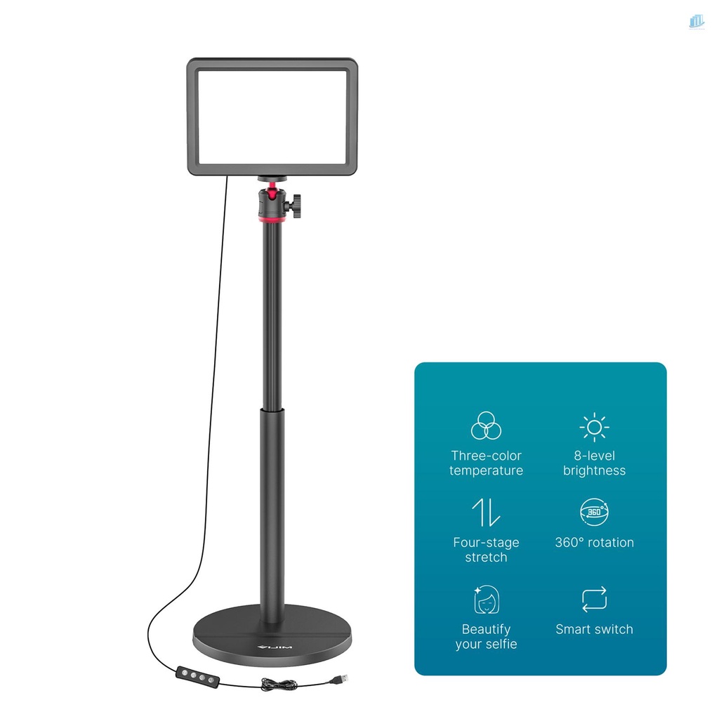 Bảng Đèn LED VIJIM K5 3200K-6500K 8 Cấp Độ Sáng 10W CRI95 + USB Kèm Giá Đỡ Đầu Tròn Chuyên Dụng Cho Live Streaming Online Ga