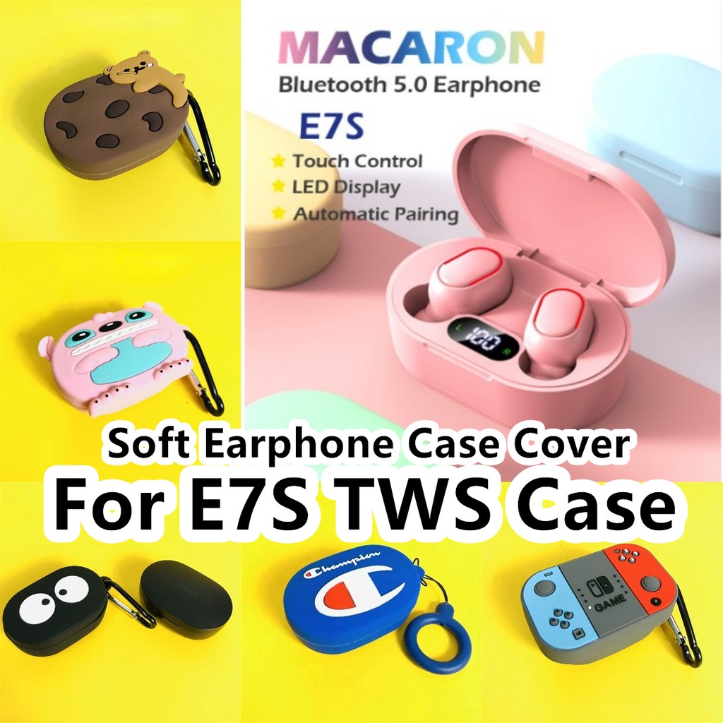 Vỏ Bảo Vệ Hộp Sạc Tai Nghe E7S TWS E7S TWS Hình Bánh Quy Gấu Dễ Thương