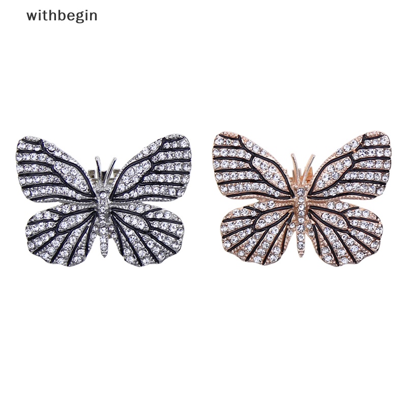 Kẹp Khóa Giày Hình Bướm Đính Đá Lấp Lánh Phong Cách Vintage