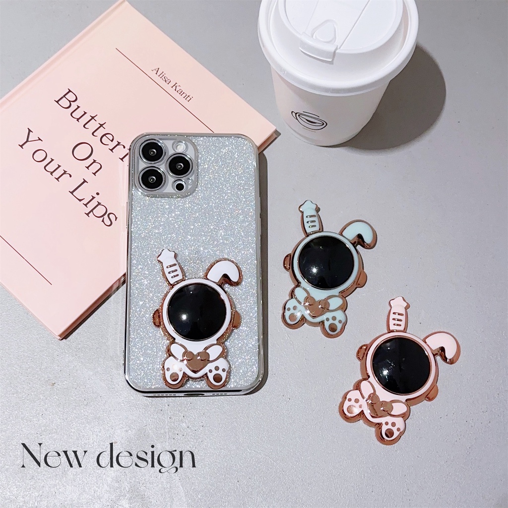 Ốp Điện Thoại Họa Tiết Chú Thỏ Có Túi Khí Và Giá Đỡ Nhẫn Cho iphone