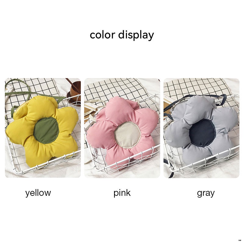 Túi Đeo Chéo Họa Tiết Hoa Màu Tương Phản Dễ Thương