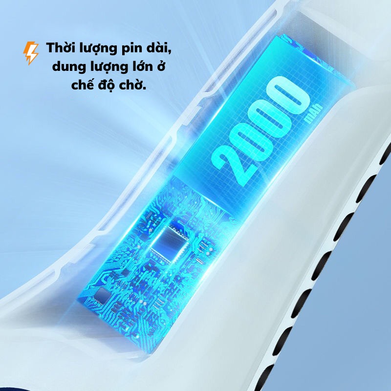 Quạt Mini Đeo Cổ Thông Minh Không Cánh Tốc Độ Mạnh Thổi 360 Độ Titan Store